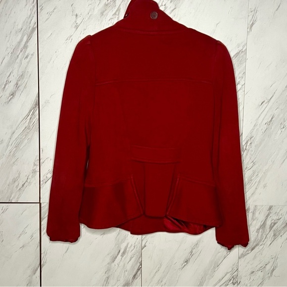 INC International Concepts Ruffle Cotton Knit Button Zip Jacket SZ M - Picture 5 of 6